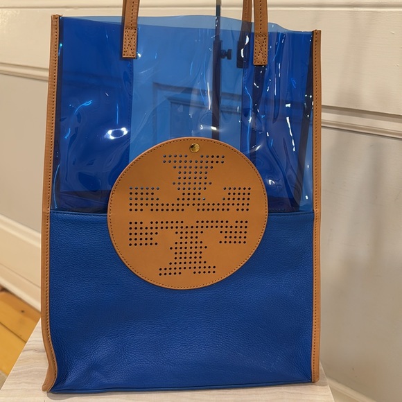 Tory Burch Bag Transparent & Leather Tote Wristlet Set - Picture 3 of 17